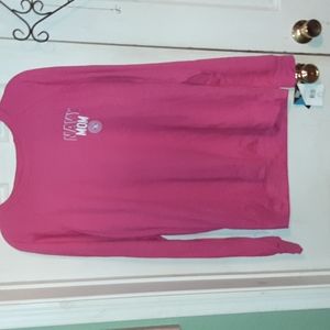 NWOT Large Navy Mom Hot Pink Sweatshirt